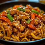 Nouilles Sautées au Poulet Caramélisé