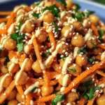 Salade de Carottes Épiciées et de Pois Chiches avec Sauce Tahini 