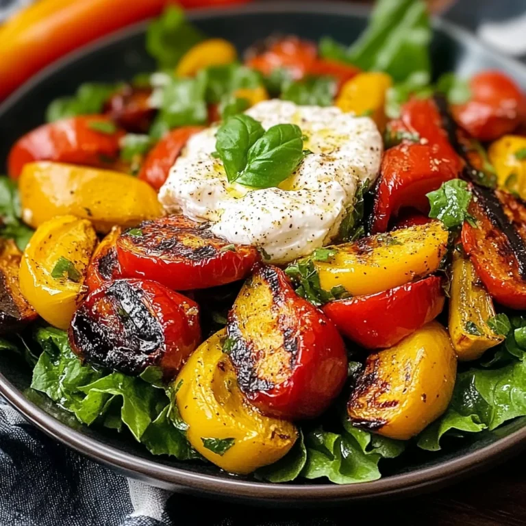 Salade de poivrons grillés à la burrata