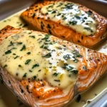 Saumon au four avec sauce crémeuse au beurre et citron
