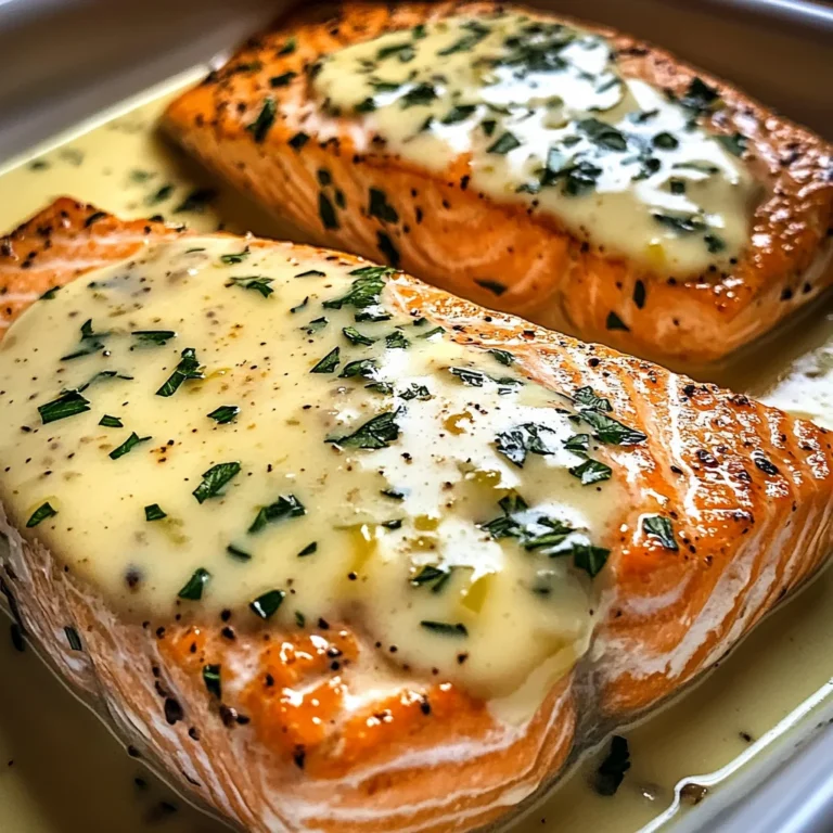 Saumon au four avec sauce crémeuse au beurre et citron
