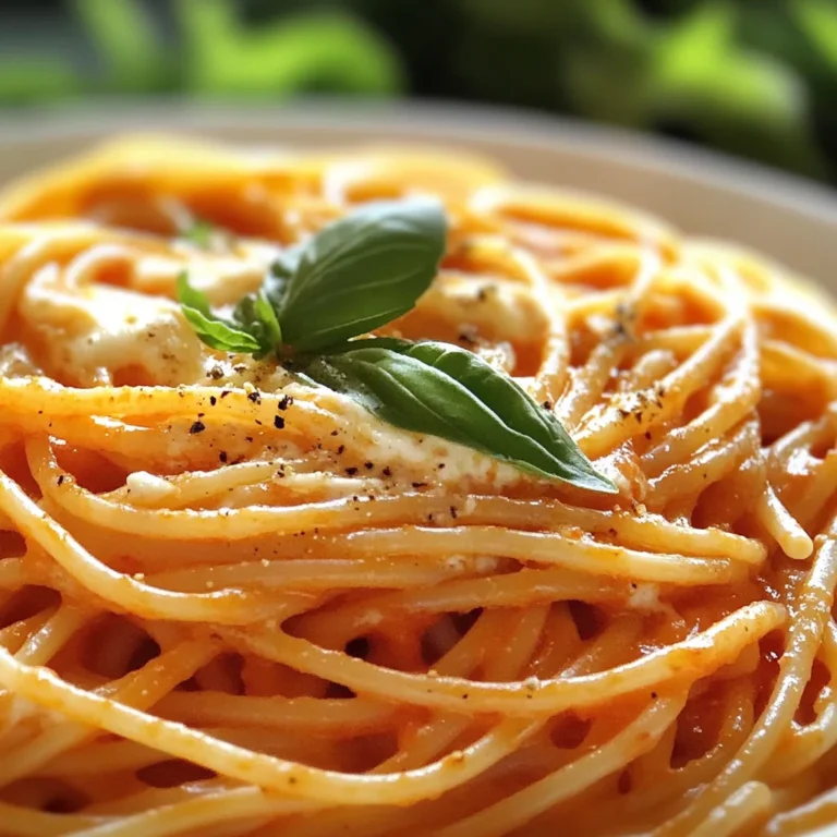 Spaghetti à la Crème de Poivron Rouge et Mozzarella