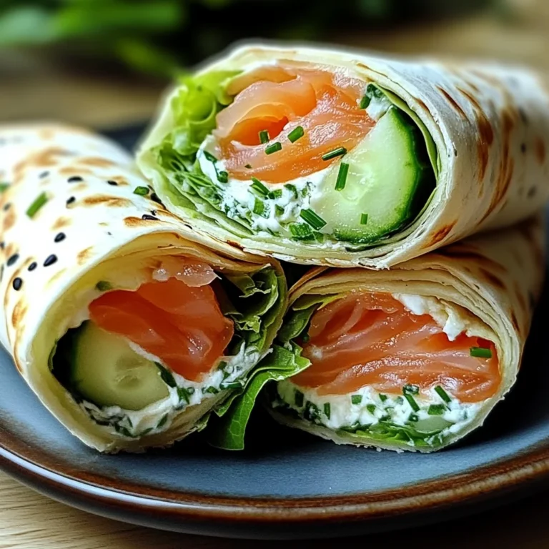 Wraps au fromage frais, concombre et saumon fumé