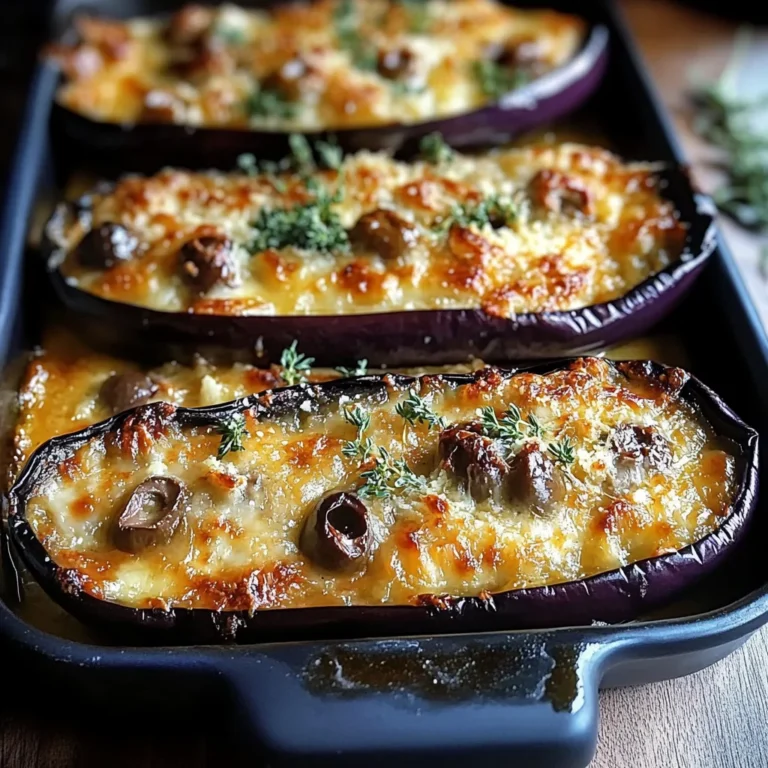 Aubergines gratinées mozzarella olives