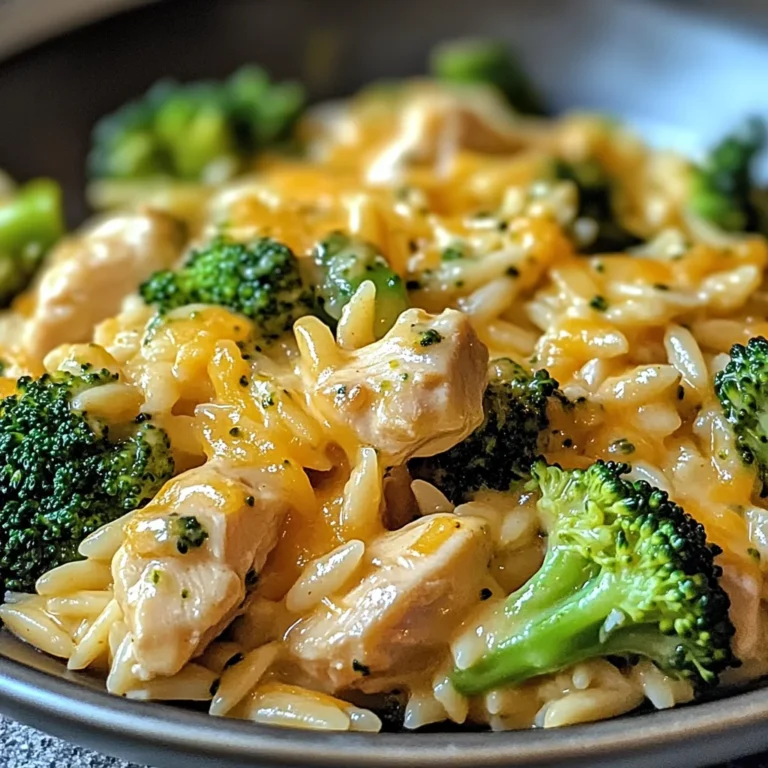 Poulet brocoli orzo au cheddar