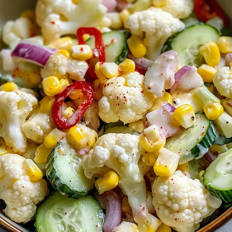 Salade chou-fleur maïs concombre