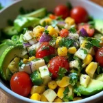Salade de maïs et avocat