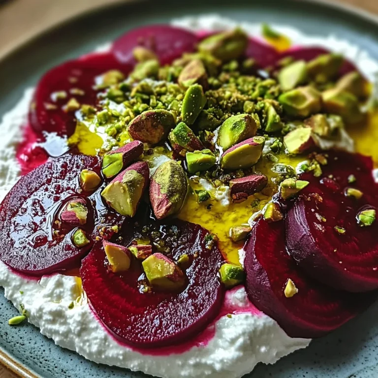 Feta battue, betteraves, pistaches